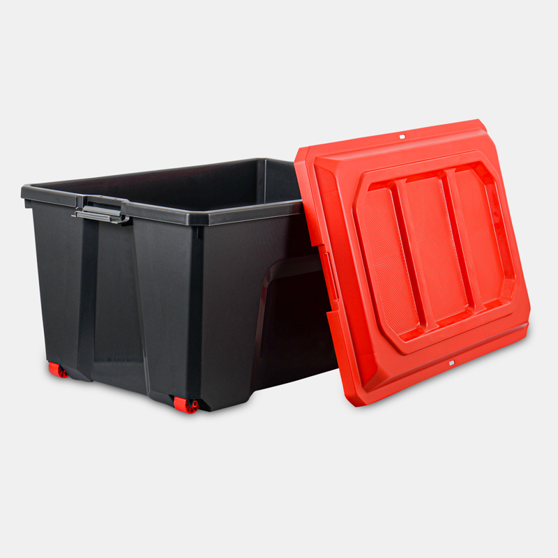 Bac de rangement 'Locker' noir et rouge 135L