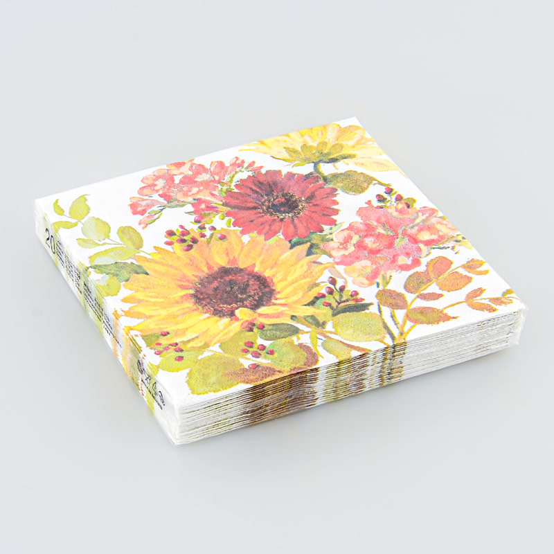 Lot de 20 serviettes 'Sunny Flowers Cream'