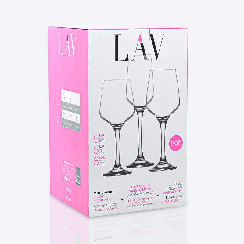 Set de 18 verres à pied transparents 