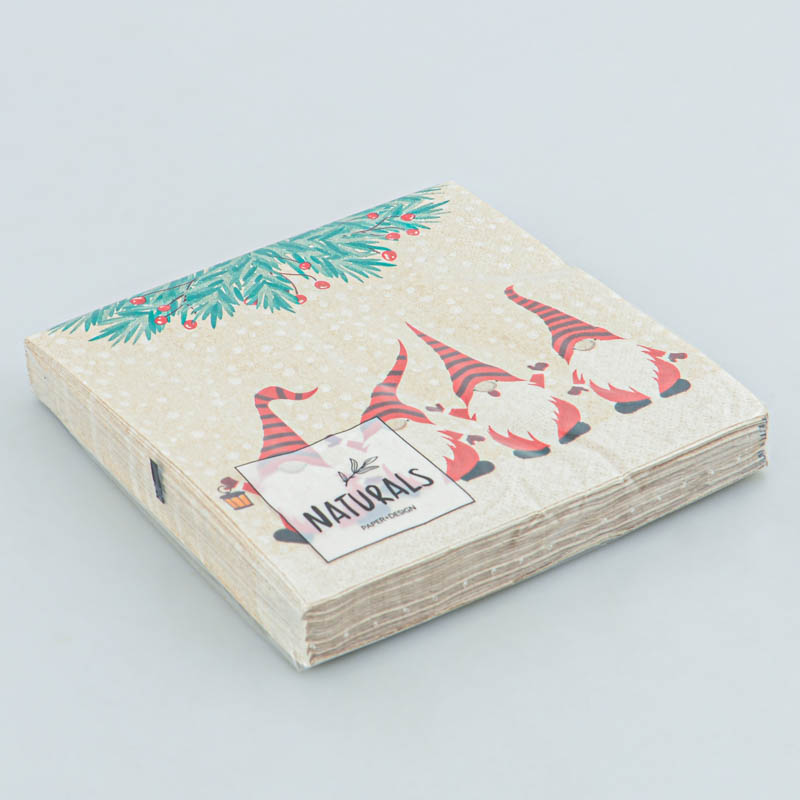 Lot de 25 serviettes 'Happy Santas' 