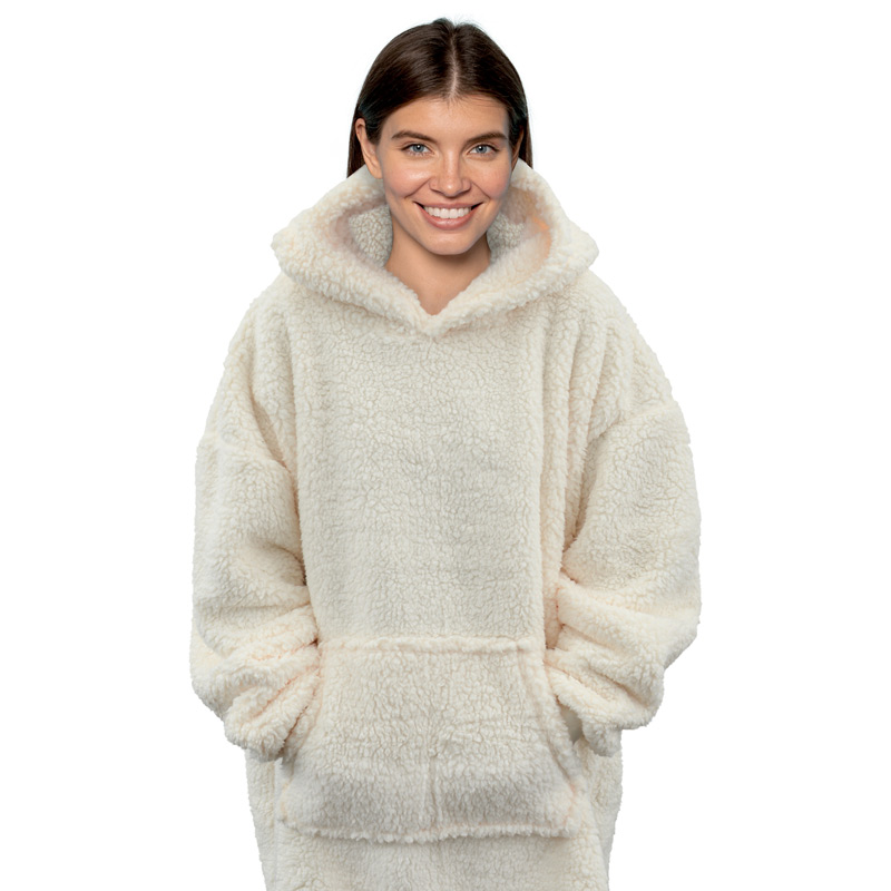 Sweat plaid cape cocooning en sherpa