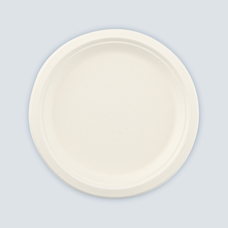 Lot de 8 assiettes rondes en canne à sucre