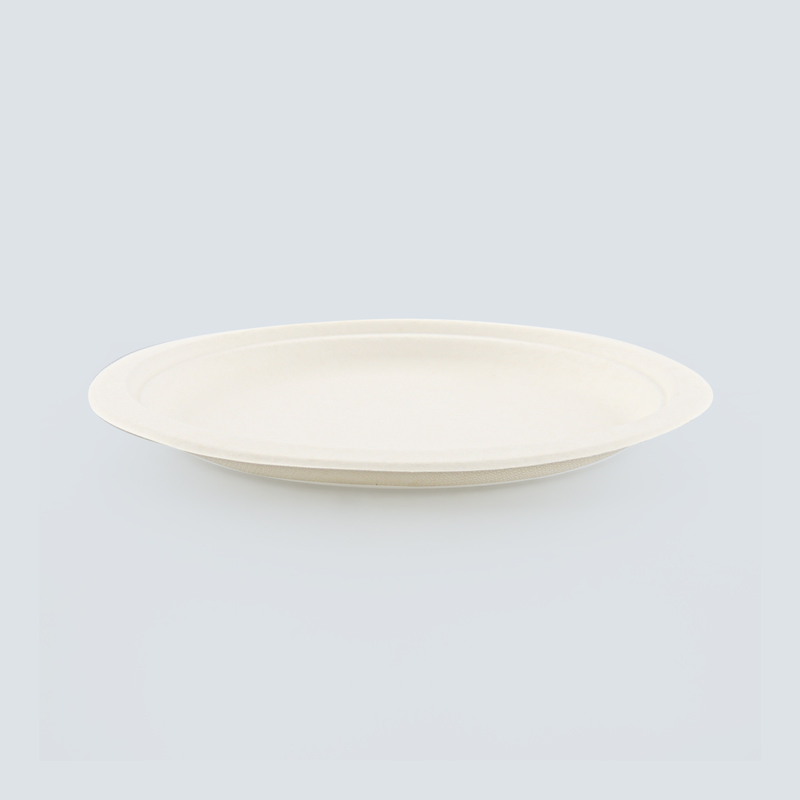 Lot de 8 assiettes rondes en canne à sucre