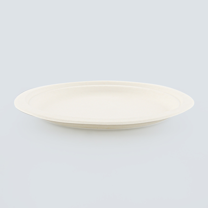 Lot de 8 assiettes rondes en canne à sucre