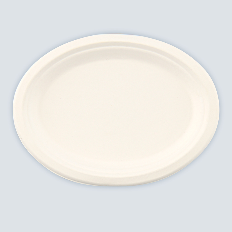 Lot de 8 assiettes ovales en canne à sucre