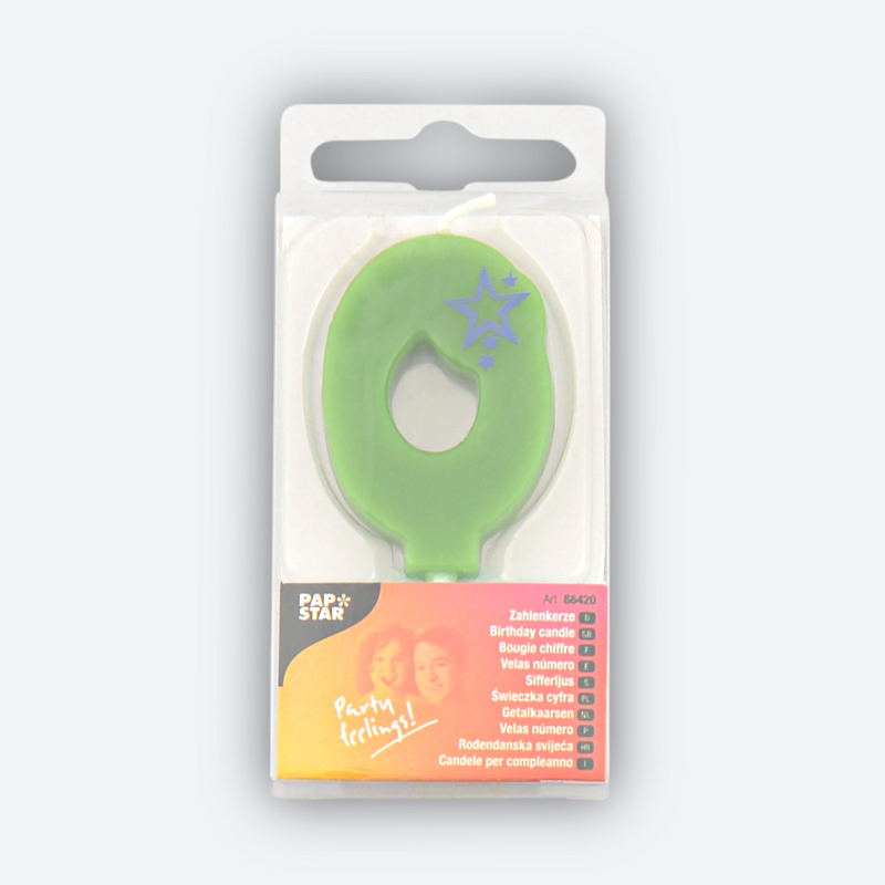 Bougie chiffre 0 vert
