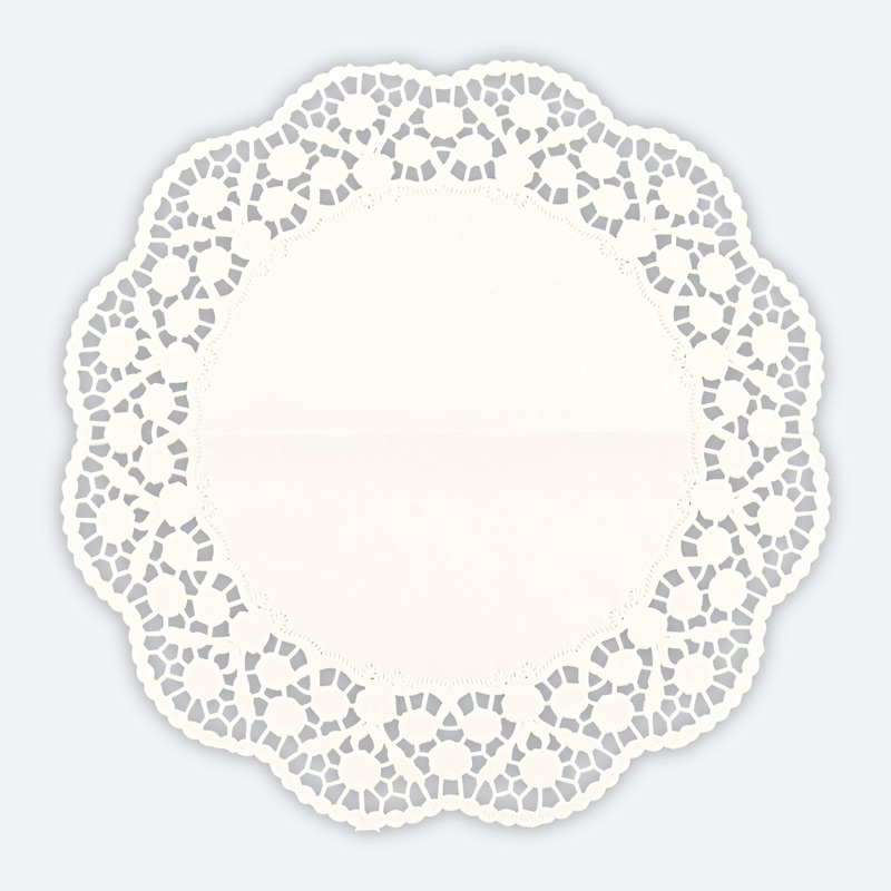 Lot de 6 napperons ronds blancs