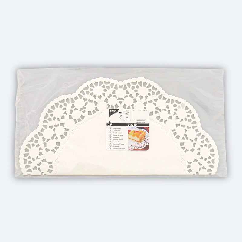 Lot de 6 napperons ronds blancs