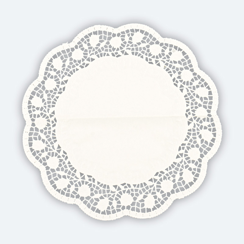 Lot de 8 napperons ronds blancs 