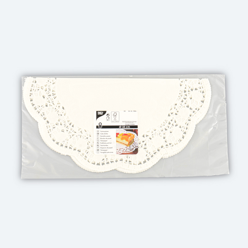 Lot de 8 napperons ronds blancs 