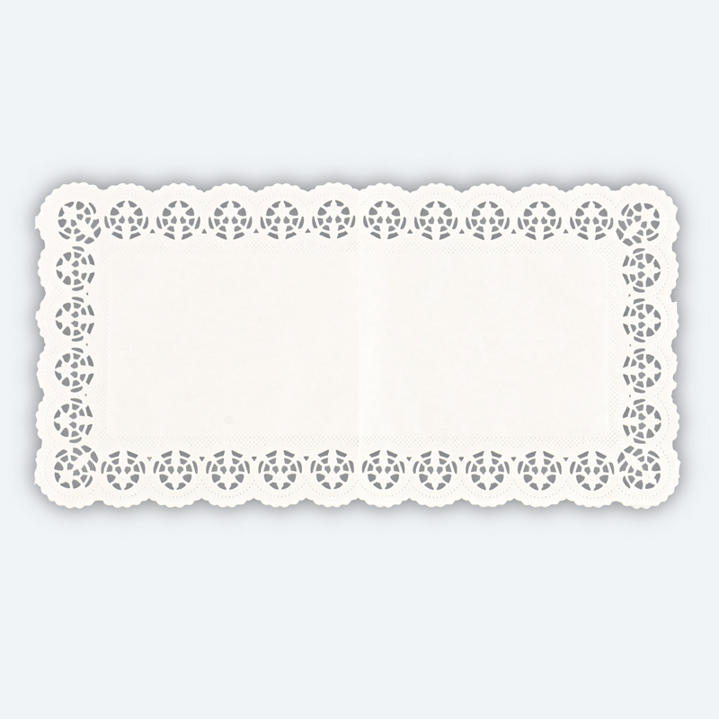 Lot de 6 napperons rectangulaires blancs