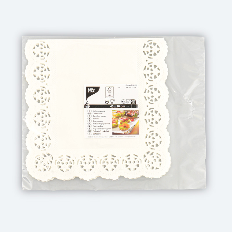 Lot de 6 napperons rectangulaires blancs