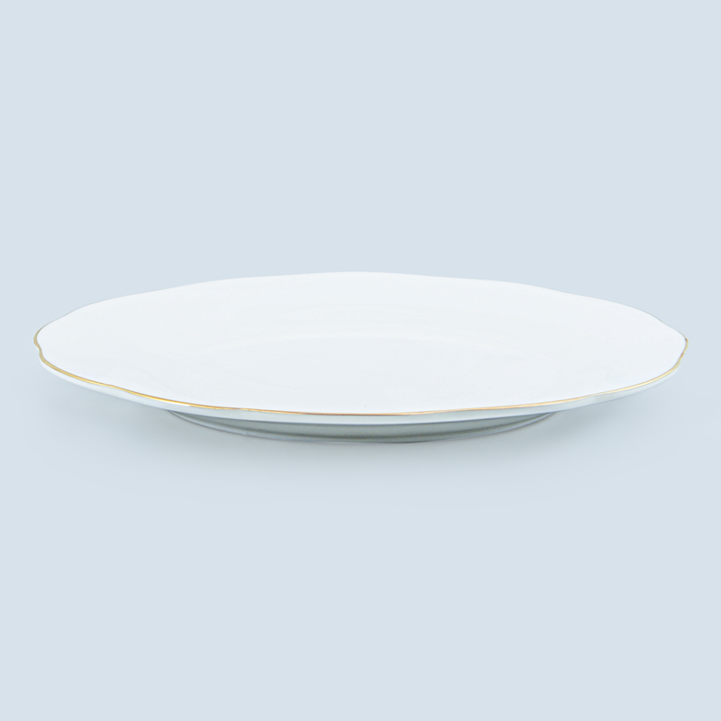 Assiette dessert filet 'Elegance' doré dore en porcelaine - L'Incroyable