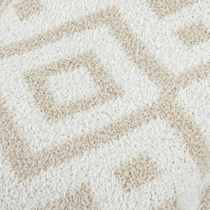Plaid jacquard 'Sierra' bi-face beige blanc