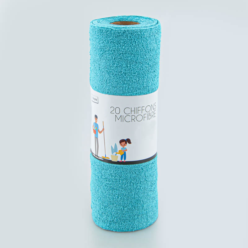 Lot de 20 chiffons microfibre bleu