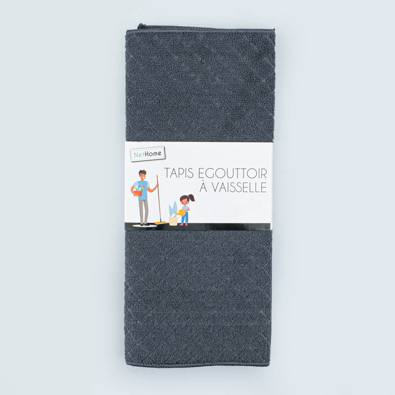 Tapis pour égouttoir à vaisselle gris