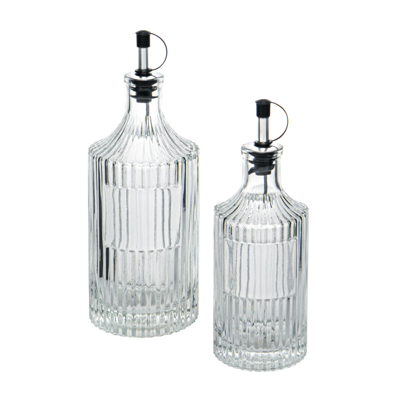Bouteille à huile striée transparente 250ml