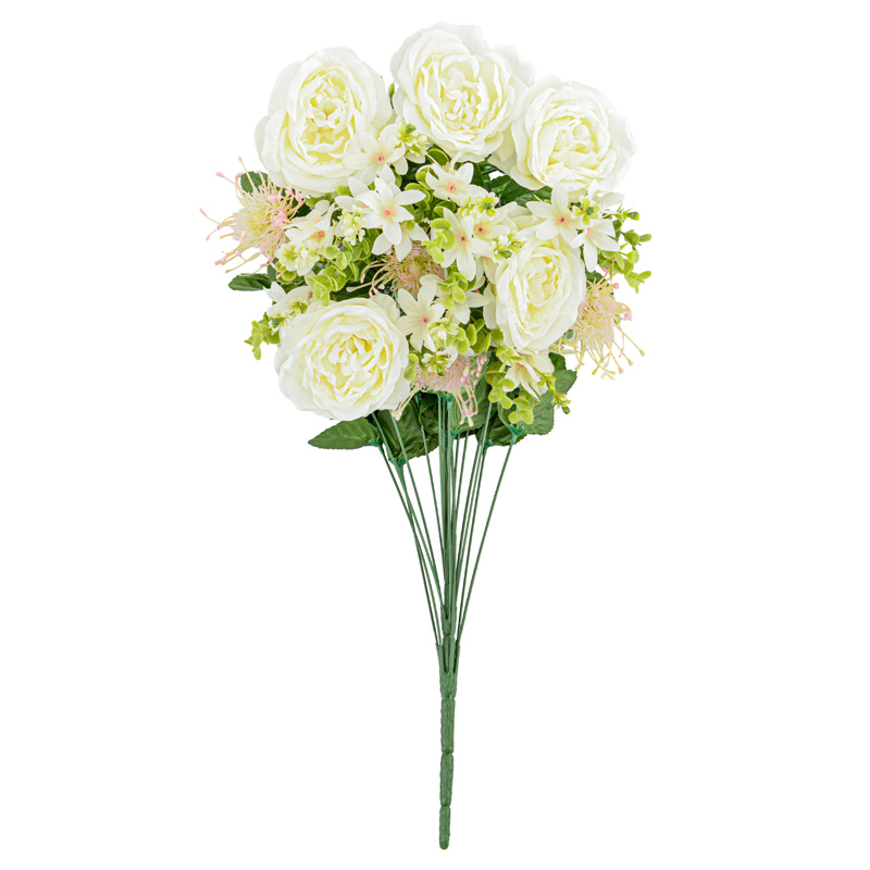 Bouquet de roses et protea jasmin