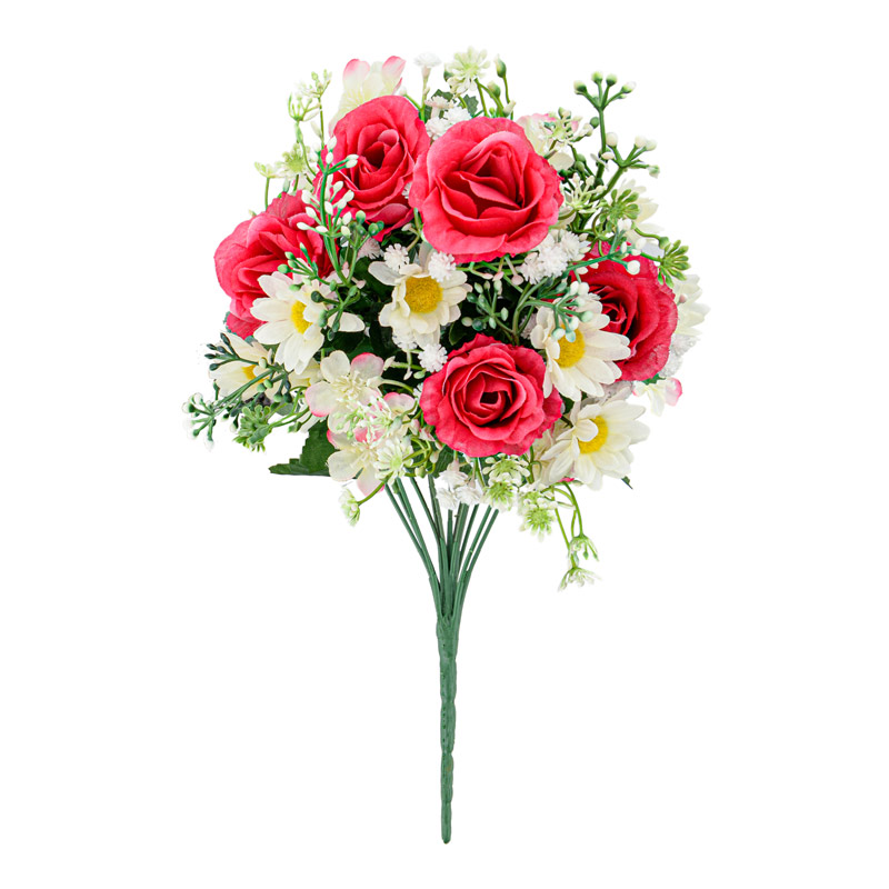 Bouquet 'Lisieux' roses paquerettes
