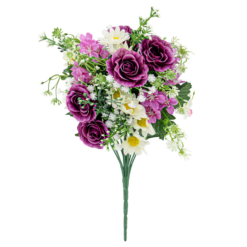 Bouquet 'Lisieux' roses paquerettes