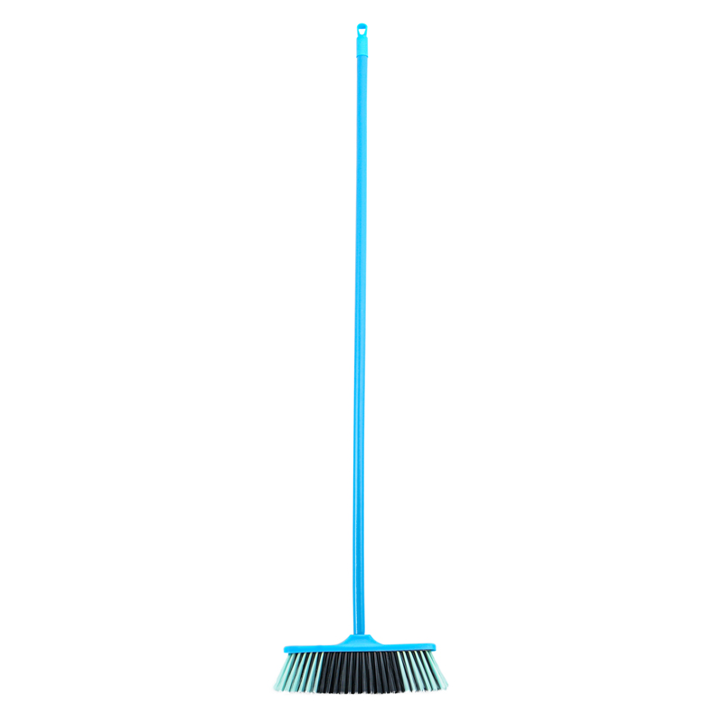 Balai avec manche en bois bleu