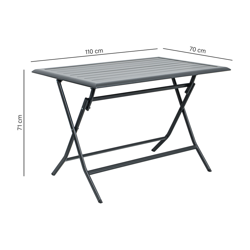 Table pliante 'Amarante' gris carbone