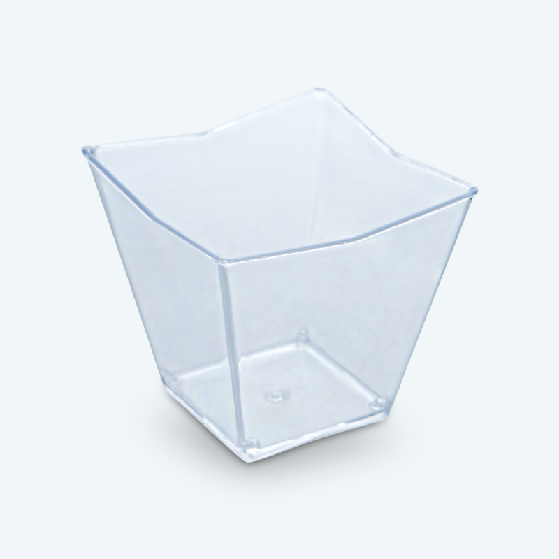 Lot de 24 verrines carrées transparentes
