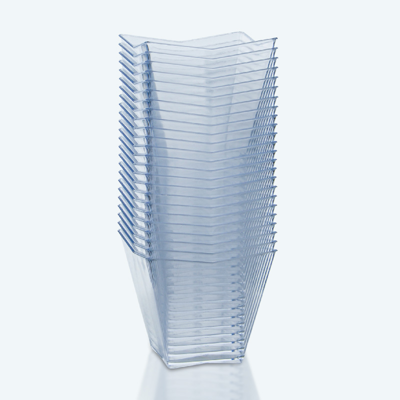Lot de 24 verrines carrées transparentes