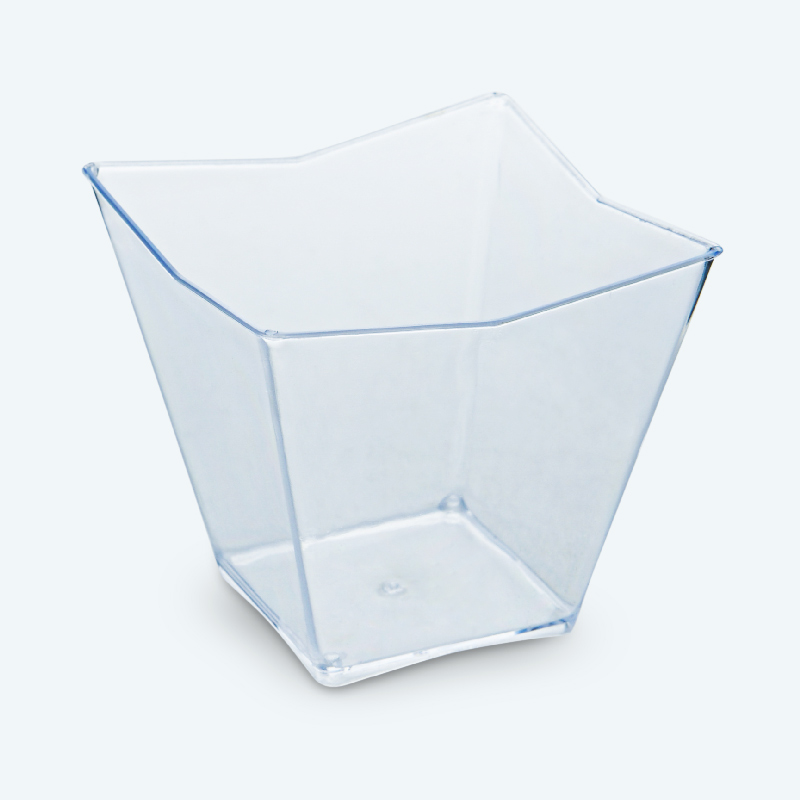 Lot de 24 verrines carrées transparentes