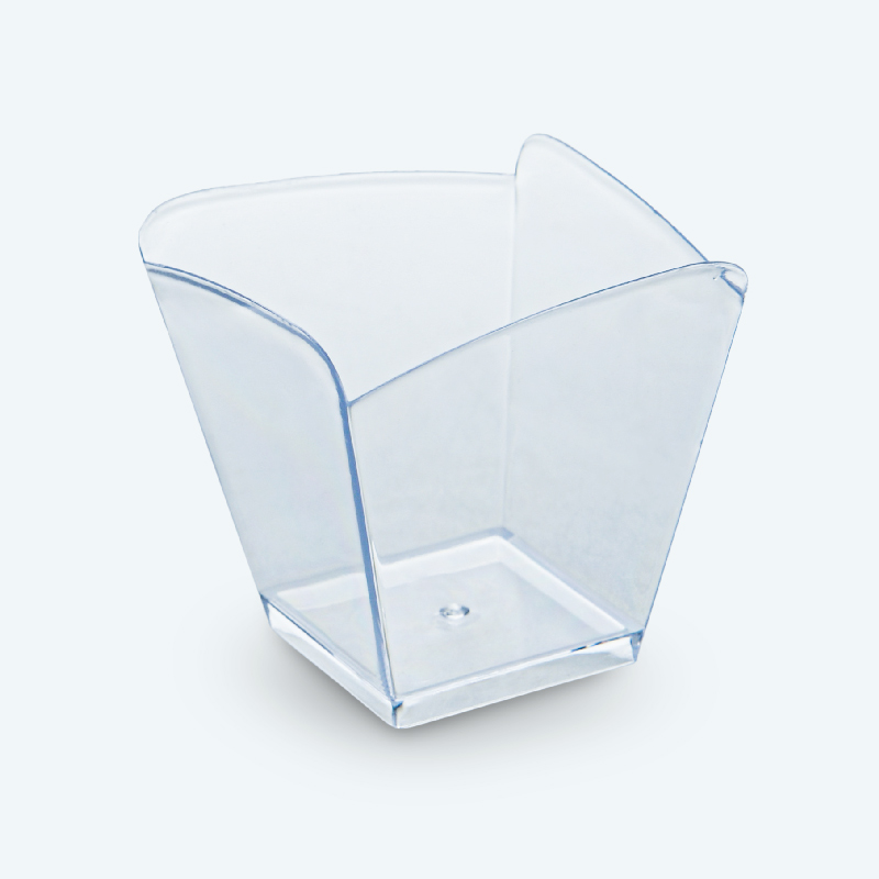 Lot de 24 verrines carrées transparentes