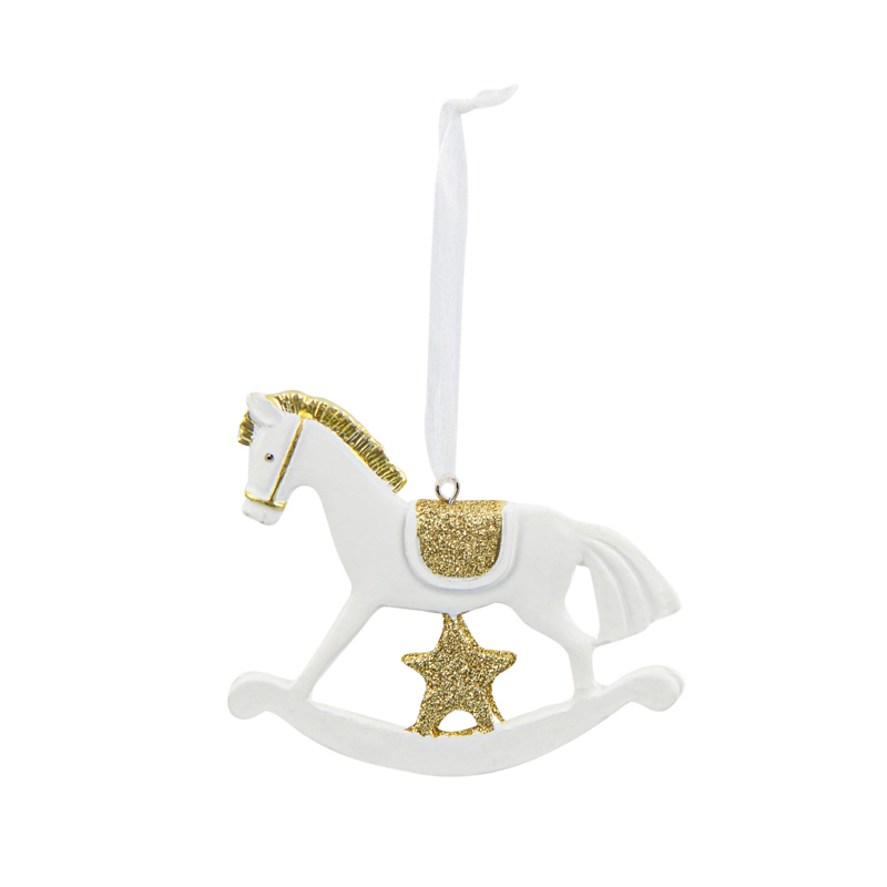 Cheval à bascule  doré