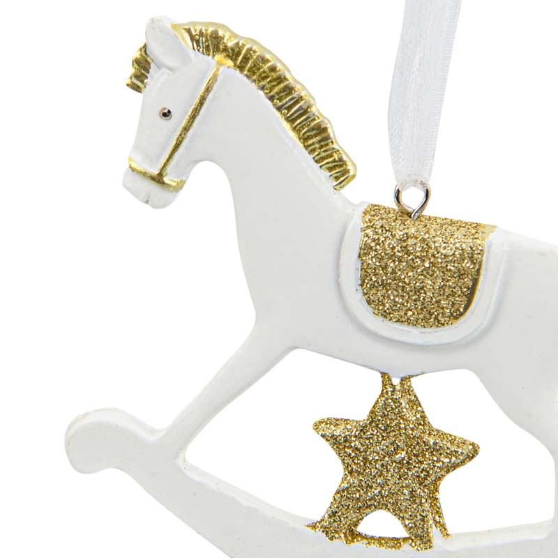 Cheval à bascule  doré