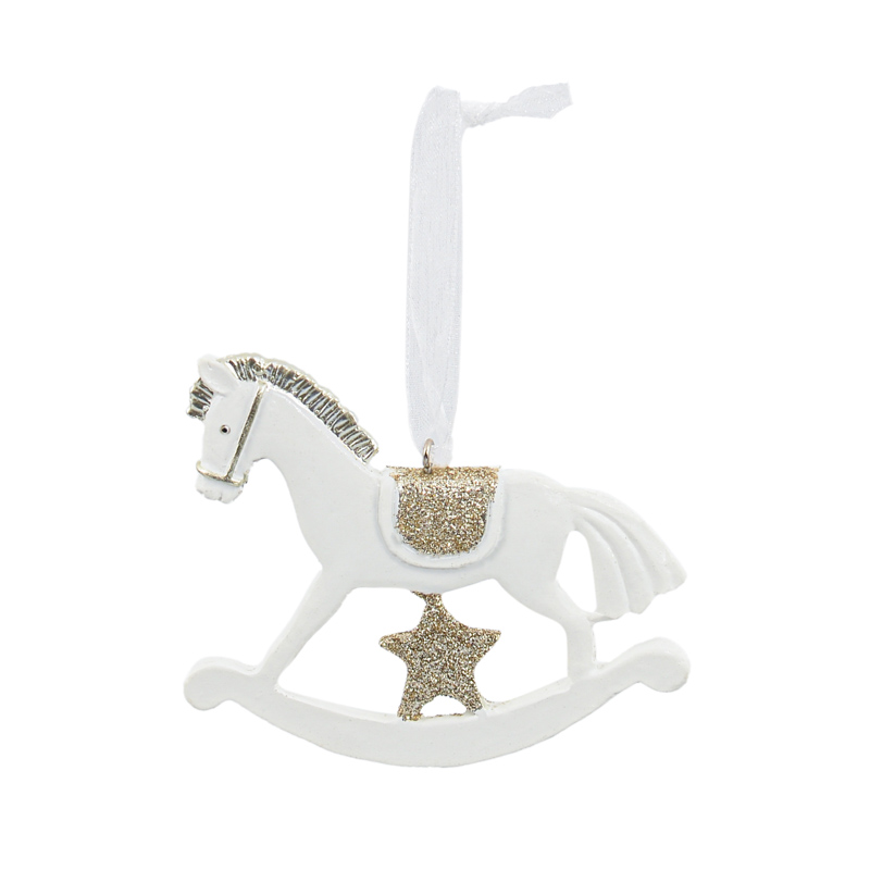 Cheval à bascule  argenté