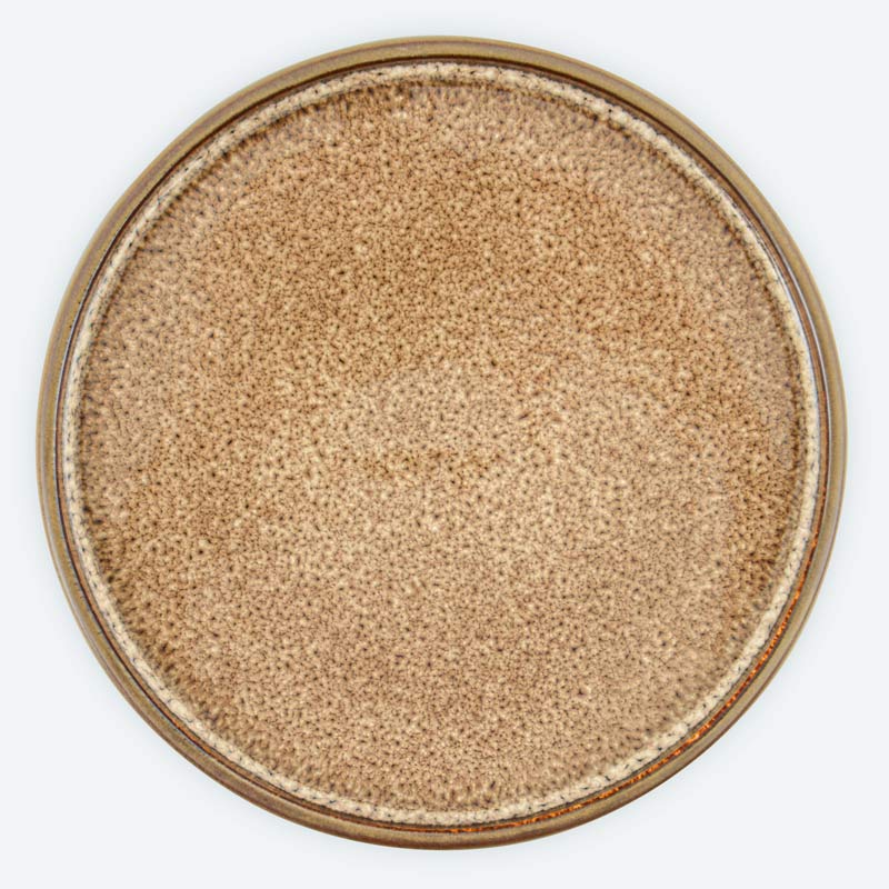 Assiette plate réactive 'Celeste' marron