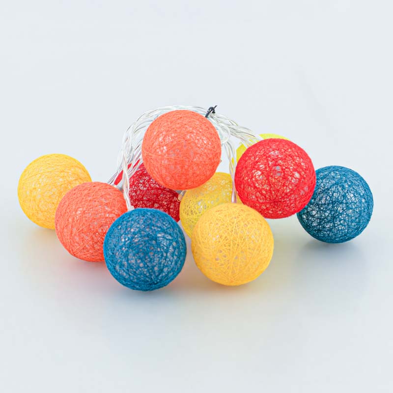Guirlande 10 boules lumineuses tricolore
