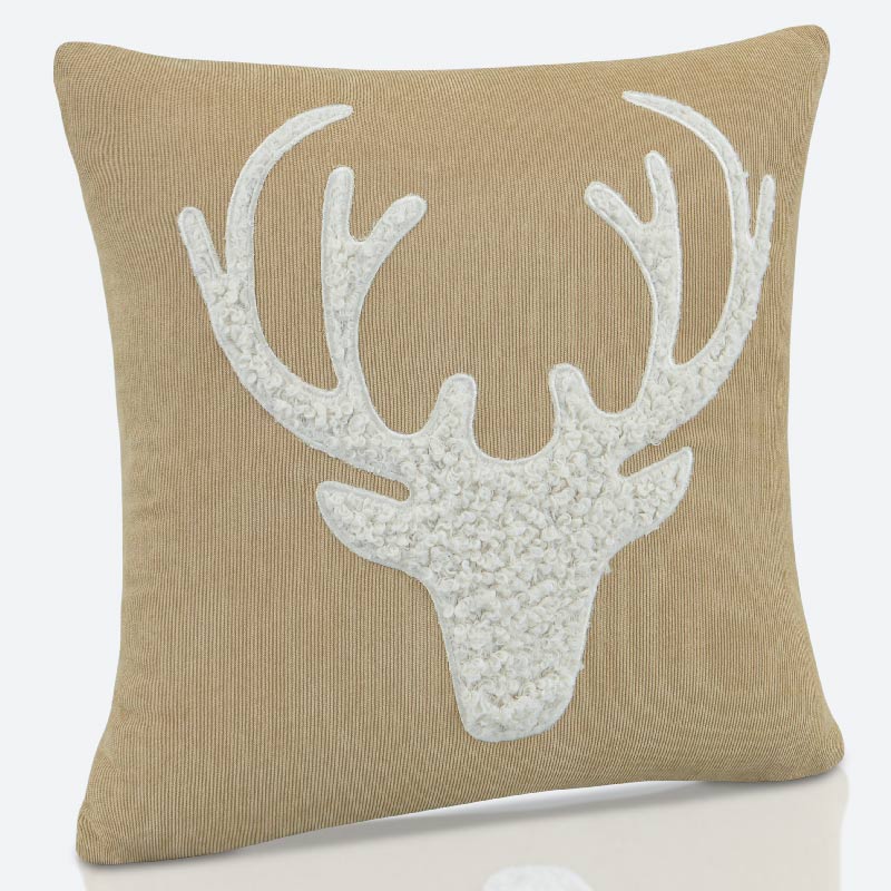 Coussin applique 'Magic Forest' beige