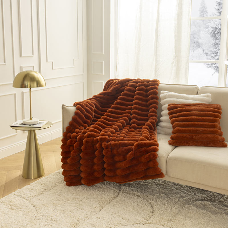 Coussin 'Stripes' couleur terracotta