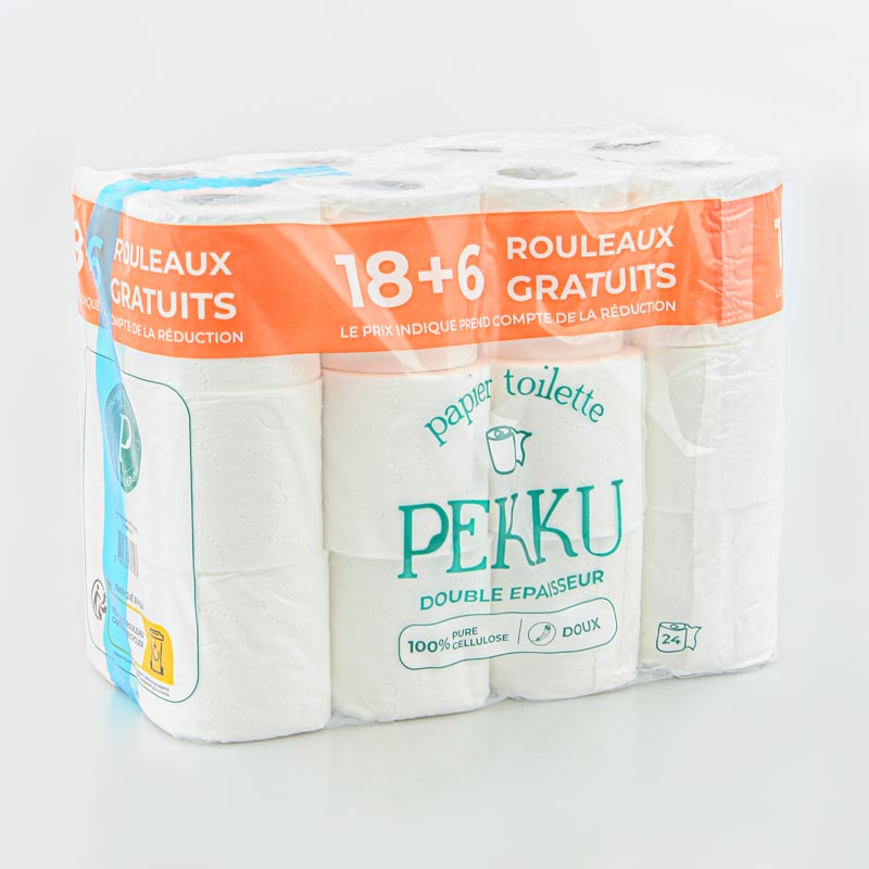Lot de 24 rouleaux papier toilette blanc 