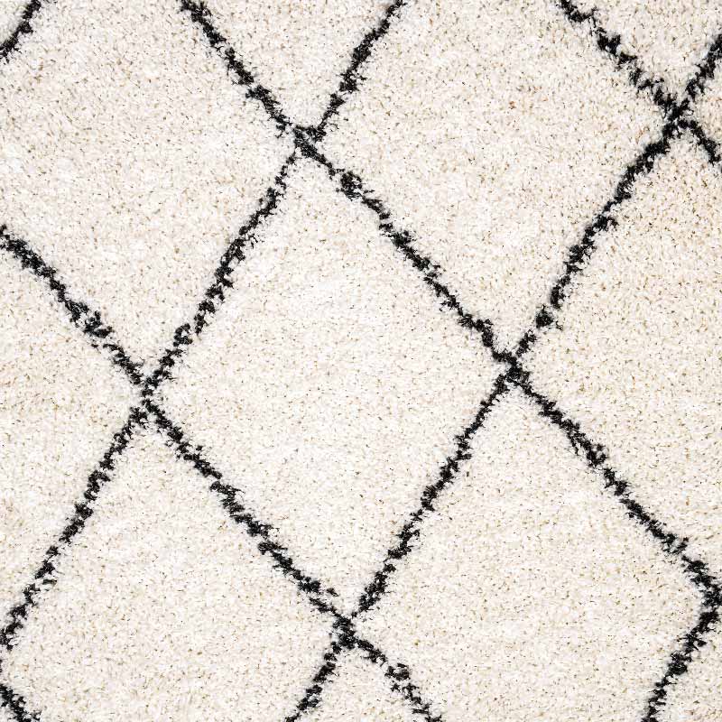 Tapis shaggy 'Geo' crème