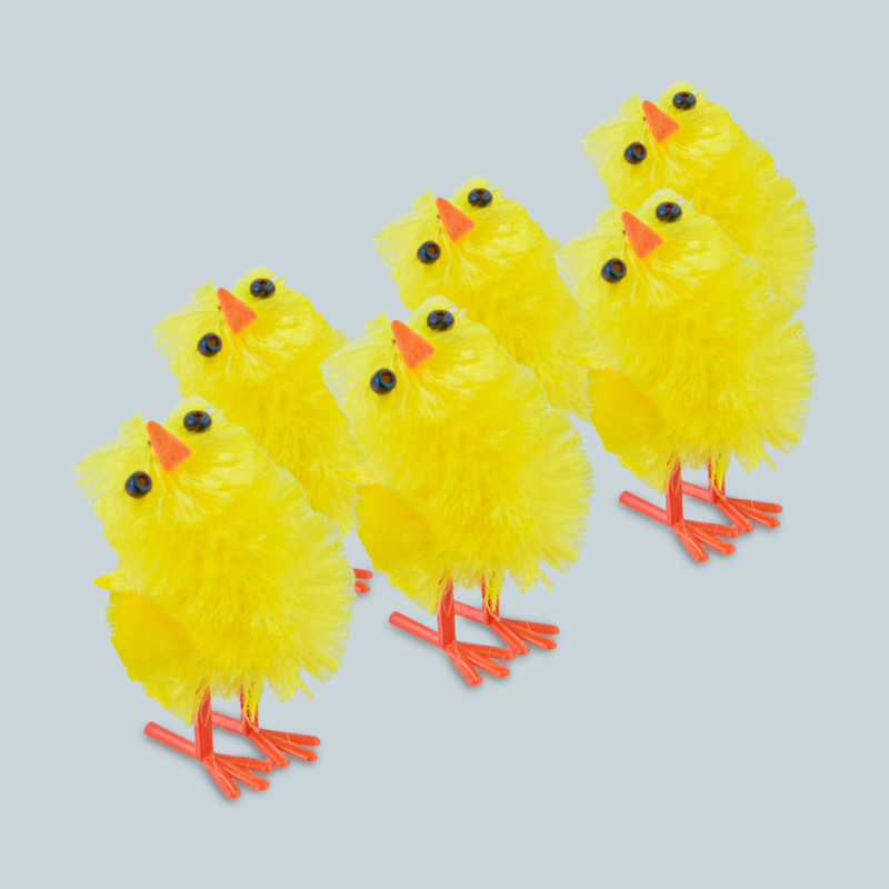 Lot de 6 mini poussins jaune
