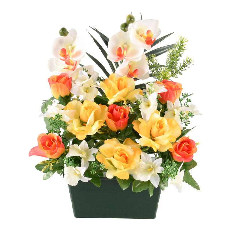 Jardinière artificielle jaune