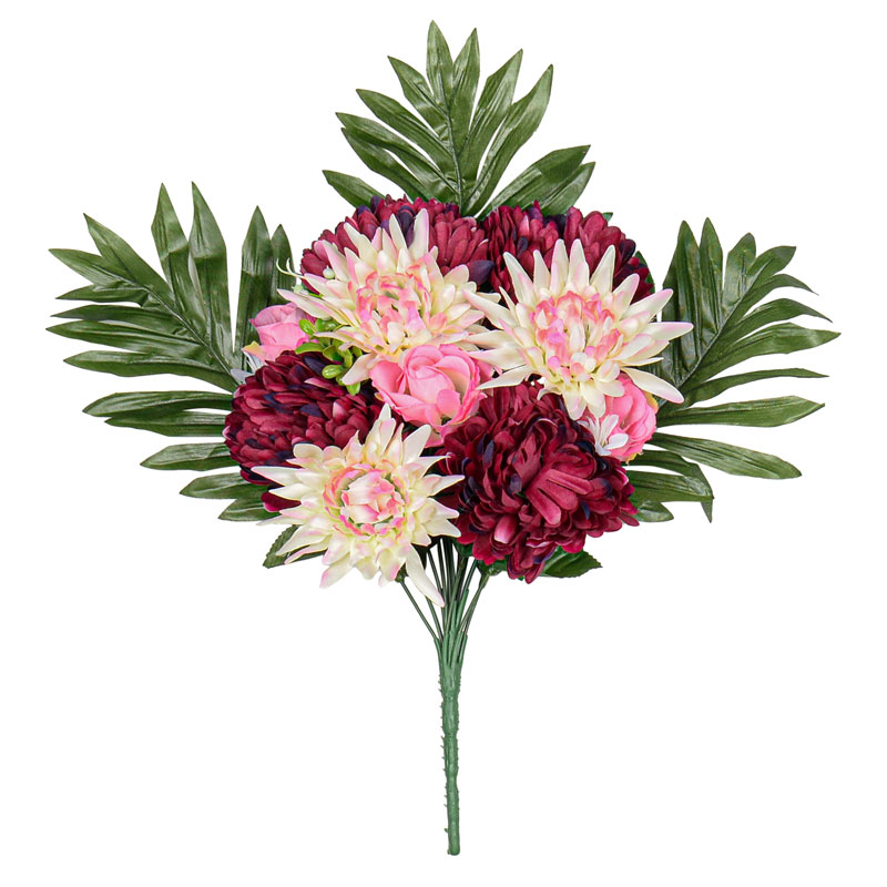 Bouquet de chrysanthèmes, gerberas et roses