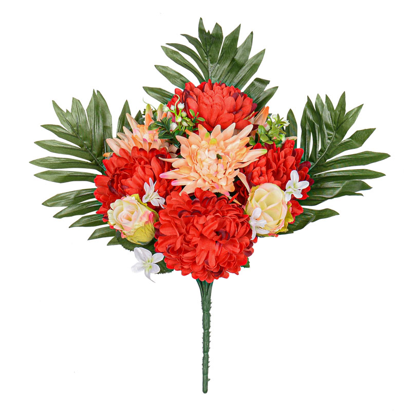 Bouquet de chrysanthèmes, gerberas et roses
