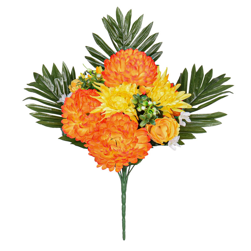 Bouquet de chrysanthèmes, gerberas et roses