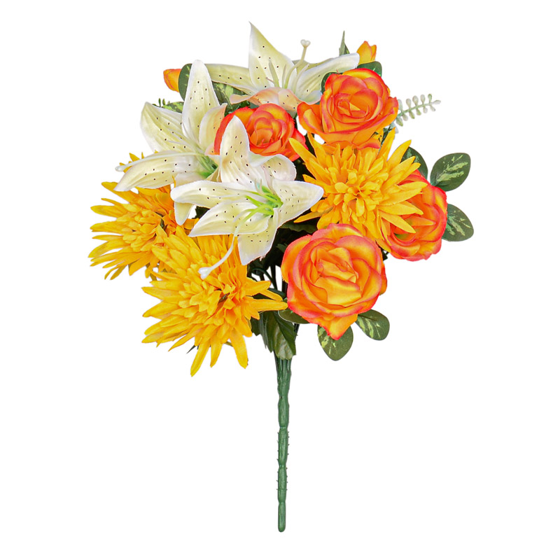 Bouquet de chrysanthèmes et lys