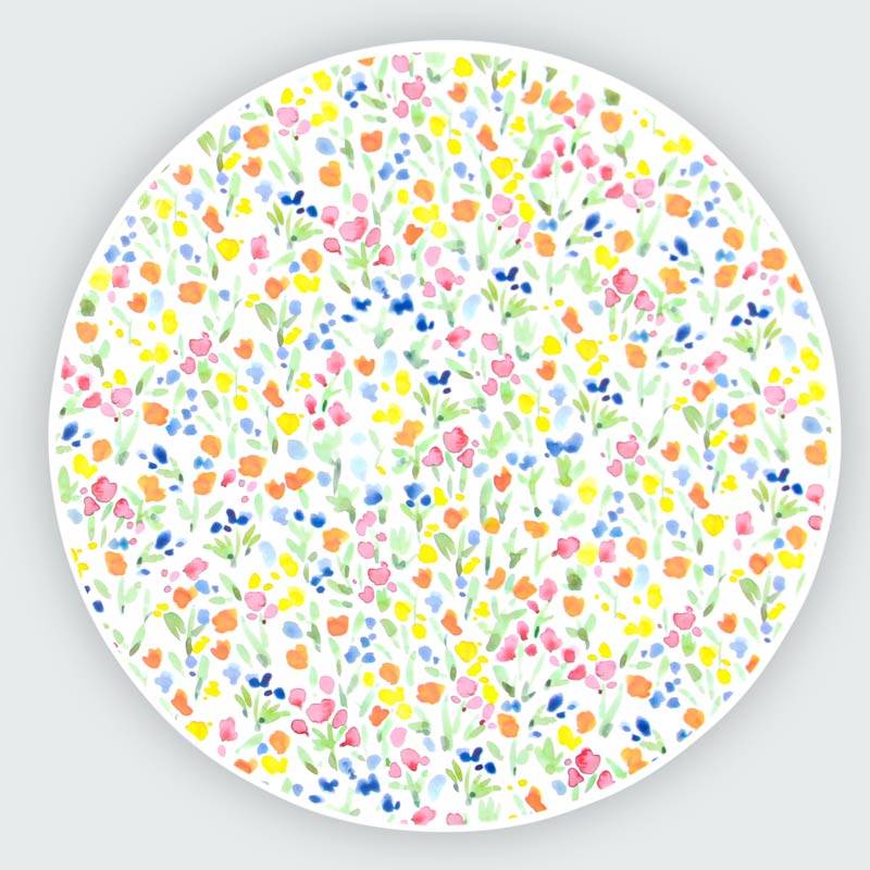 Assiette 'Fleurettes' en plastique