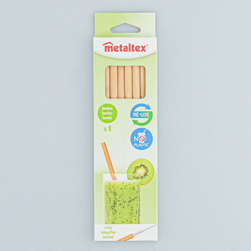 Lot de 8 pailles en bambou 