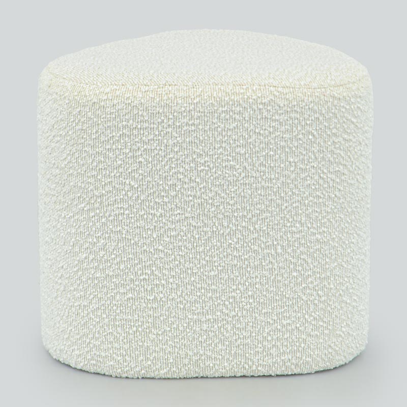 Pouf 'Highland' bouclette blanc 