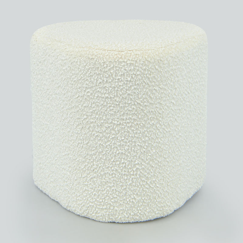 Pouf 'Highland' bouclette blanc 