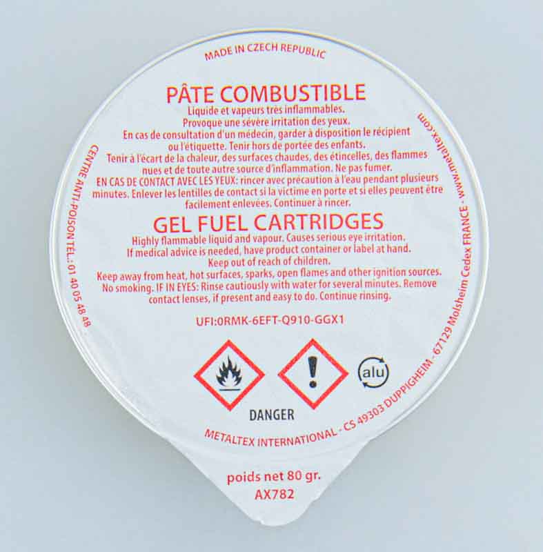 Lot de 2 pâtes combustibles pour fondue 